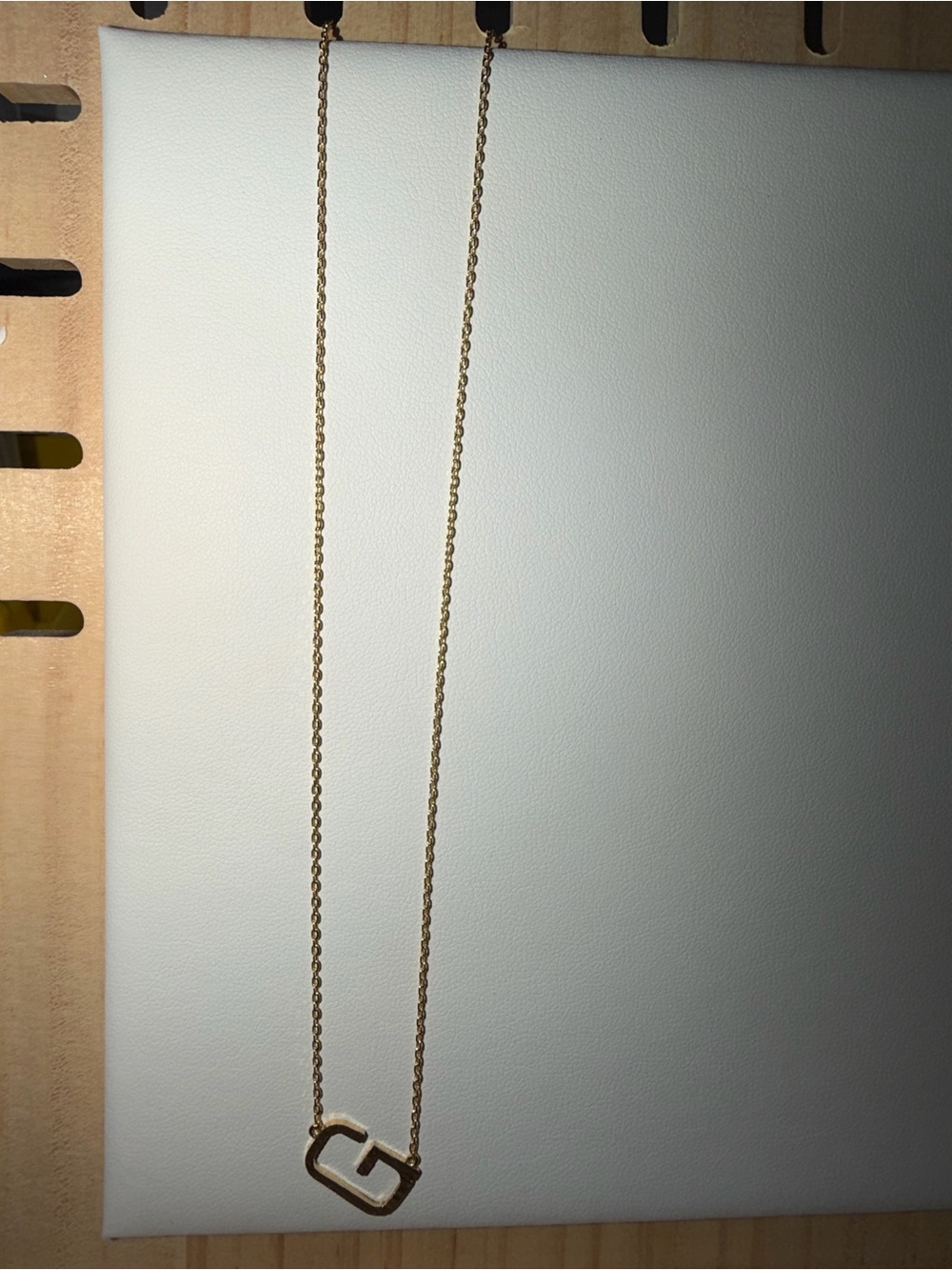 Gold-tone 'G' Pendant Necklace